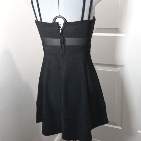 Honey and Rose Sz S Black Criss-Cross Front, Mesh Center, Midi - Picture 7 of 8